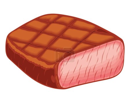 Téléchargez les illustrations : Ham butchery meat food icon - en licence libre de droit