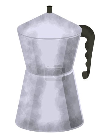Illustration for Coffee kettle kitchen utensil icon - Royalty Free Image