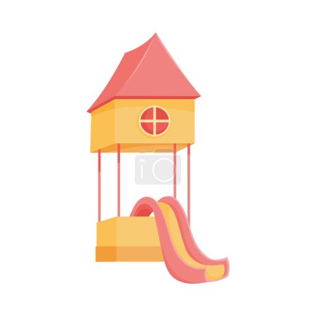 Illustration for House slide park entertainment icon - Royalty Free Image