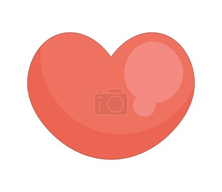 Téléchargez les illustrations : Coeur rouge amour icône romantique - en licence libre de droit