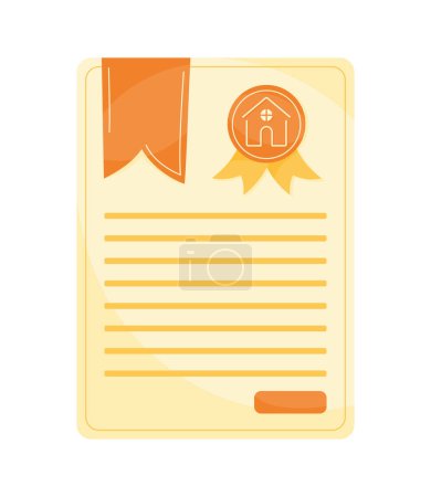 Illustration for Real state house contract document - Royalty Free Image