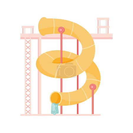 Ilustración de Yellow slide water park icon - Imagen libre de derechos