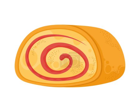 Téléchargez les illustrations : Delicious sweet roll pastry product - en licence libre de droit