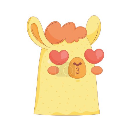 Ilustración de Llama perubian with hearts character - Imagen libre de derechos
