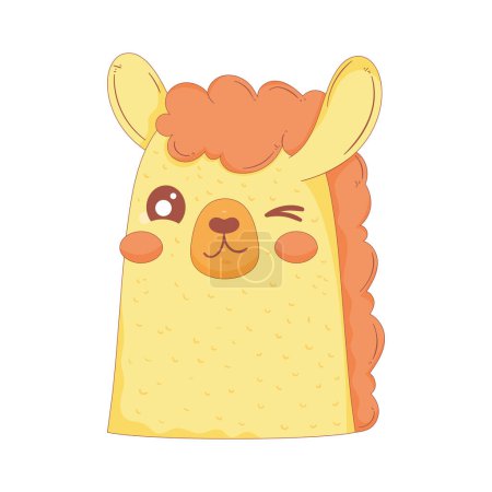 Téléchargez les illustrations : Llama perubian comic emoji character - en licence libre de droit