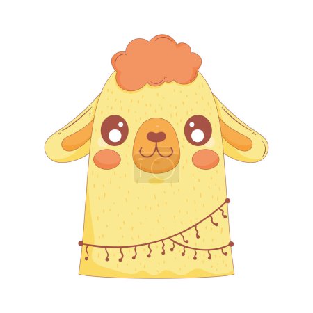 Téléchargez les illustrations : Llama perubian animal icon isolated - en licence libre de droit