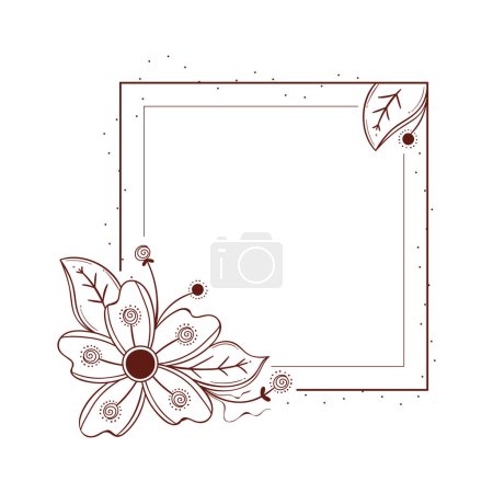 Ilustración de Flower in square frame icon - Imagen libre de derechos