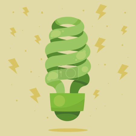 Illustration for Green ecology bulb energy icon - Royalty Free Image