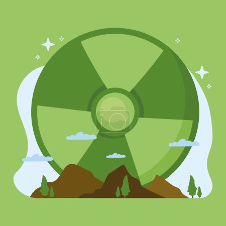 Illustration for Green nuclear energy symbol icon - Royalty Free Image
