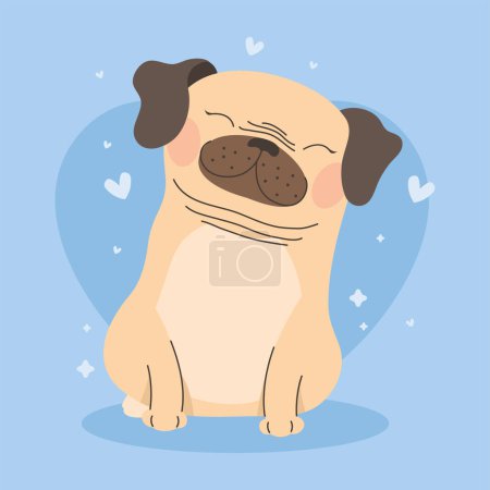 Illustration for Cute dog lover animal character - Royalty Free Image