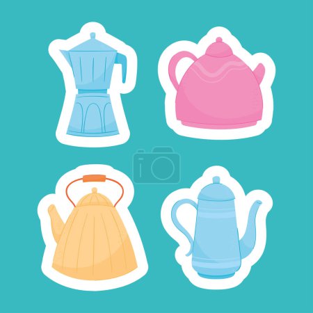 Illustration for Four coffee kitchen utensil icons - Royalty Free Image