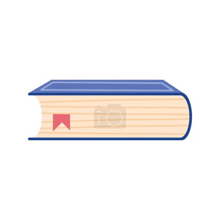 Téléchargez les illustrations : Blue text book closed icon - en licence libre de droit