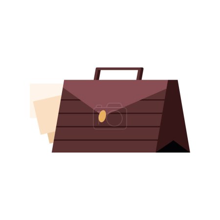 Téléchargez les illustrations : Portfolio briefcase with documents icon - en licence libre de droit