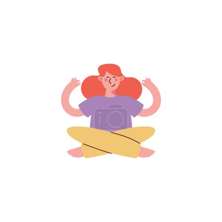Ilustración de Woman practicing yoga activity character - Imagen libre de derechos