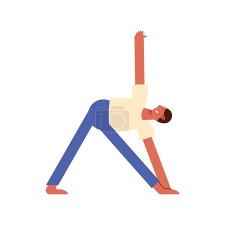 Téléchargez les illustrations : Man practicing gymnastics fitness character - en licence libre de droit