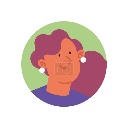 Illustration for Woman head profile avatar character - Royalty Free Image