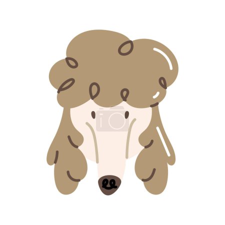 Ilustración de French poodle dog head character - Imagen libre de derechos