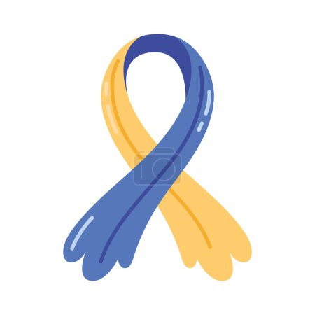 Illustration for Down syndrome ribbon campaign icon - Royalty Free Image