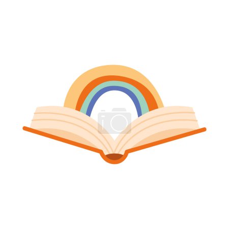 Illustration for Text book with rainbow icon - Royalty Free Image