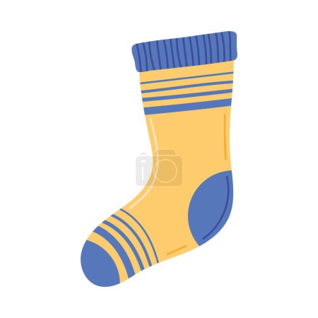 Téléchargez les illustrations : Yellow sock underwear clothes accessory icon - en licence libre de droit