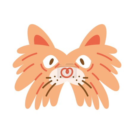 Illustration for Pekinese dog head pet character - Royalty Free Image