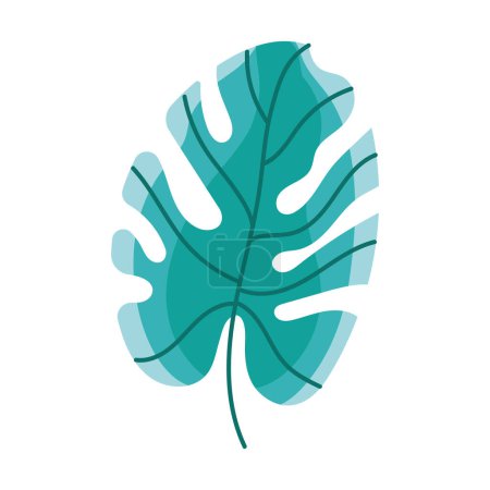Téléchargez les illustrations : Tropical leaf exotic foliage icon - en licence libre de droit