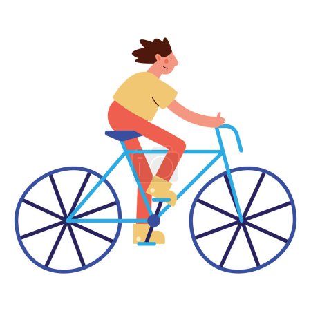 Illustration for Man practicing cycling activity character - Royalty Free Image