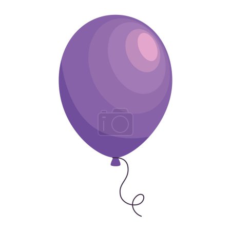 Téléchargez les illustrations : Ballon violet hélium icône flottante - en licence libre de droit