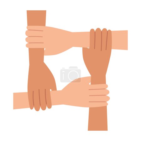 Illustration for Charity hands together team icon - Royalty Free Image