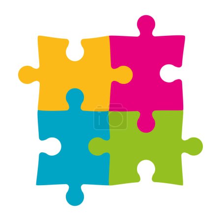 Illustration for Puzzle game pieces isolated icon - Royalty Free Image