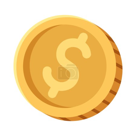 Illustration for Golden coin money dollar icon - Royalty Free Image