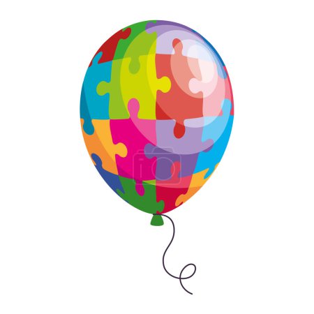 Illustration for Puzzle balloon helium floating icon - Royalty Free Image