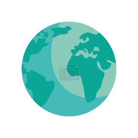Illustration for Green world planet earth isolated icon - Royalty Free Image