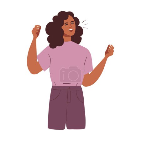 Illustration for Young afro woman laughing character - Royalty Free Image