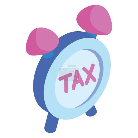 Ilustración de Alarm clock tax day reminder icon - Imagen libre de derechos