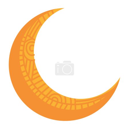 Téléchargez les illustrations : Croissant d'or lune icône musulmane - en licence libre de droit
