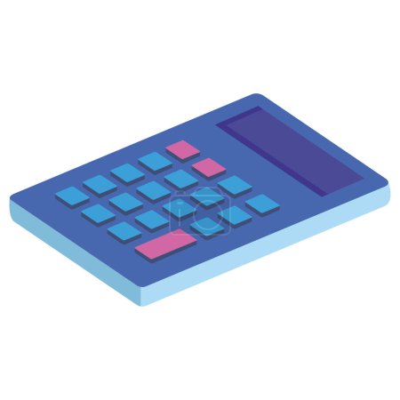 Téléchargez les illustrations : Calculatrice mathématique dispositif icône numérique - en licence libre de droit