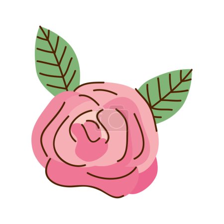 Ilustración de Rose flower spring season icon - Imagen libre de derechos