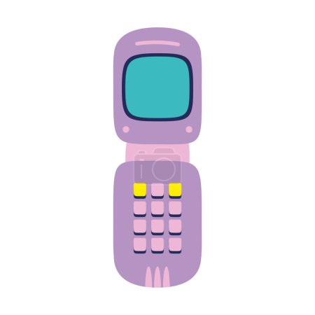 Illustration for Cellphone gadget retro style icon - Royalty Free Image