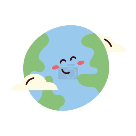 Ilustración de Planeta del mundo con carácter de nubes - Imagen libre de derechos