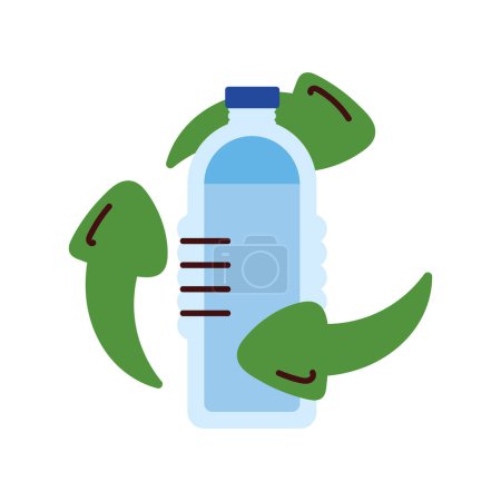 Téléchargez les illustrations : Recycle arrows in bottle plastic icon - en licence libre de droit