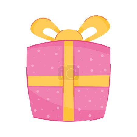 Illustration for Pink gift box present icon - Royalty Free Image