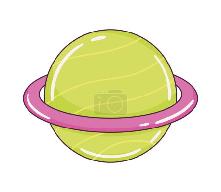 Illustration for Saturn planet retro style icon - Royalty Free Image