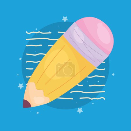 Illustration for Pencil graphite supply in banner - Royalty Free Image