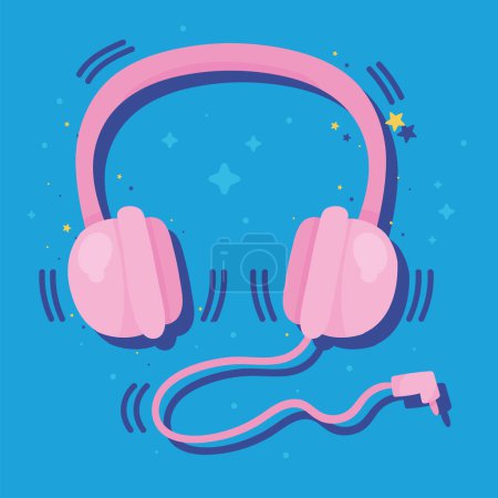Illustration for Headphones audio device tech icon - Royalty Free Image