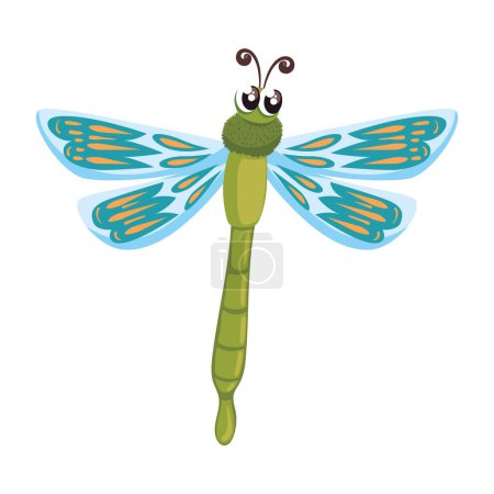 Téléchargez les illustrations : Cute dragonfly insect animal icon - en licence libre de droit