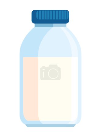 Illustration for Milk bottle dairy product icon - Royalty Free Image