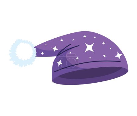 Téléchargez les illustrations : Chapeau de pyjama violet icône accessoire - en licence libre de droit