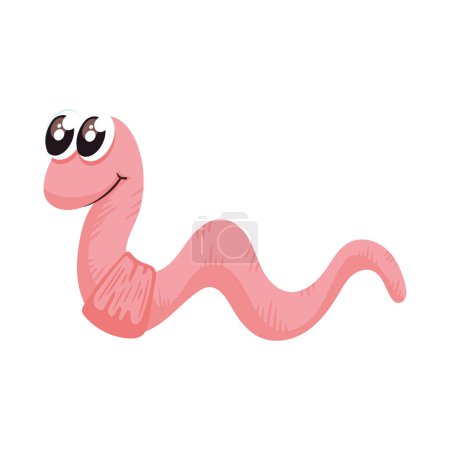 Ilustración de Lindo gusano icono de color rosa - Imagen libre de derechos