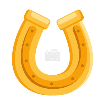 Illustration for Golden horseshoe luck isolated icon - Royalty Free Image